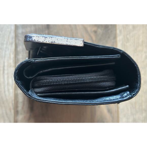 Brighton Black Crocodile embossed Wallet Clutch Vintage - Picture 12 of 13